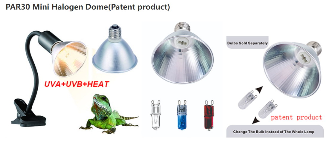 Mini halogen reptile basking lamp